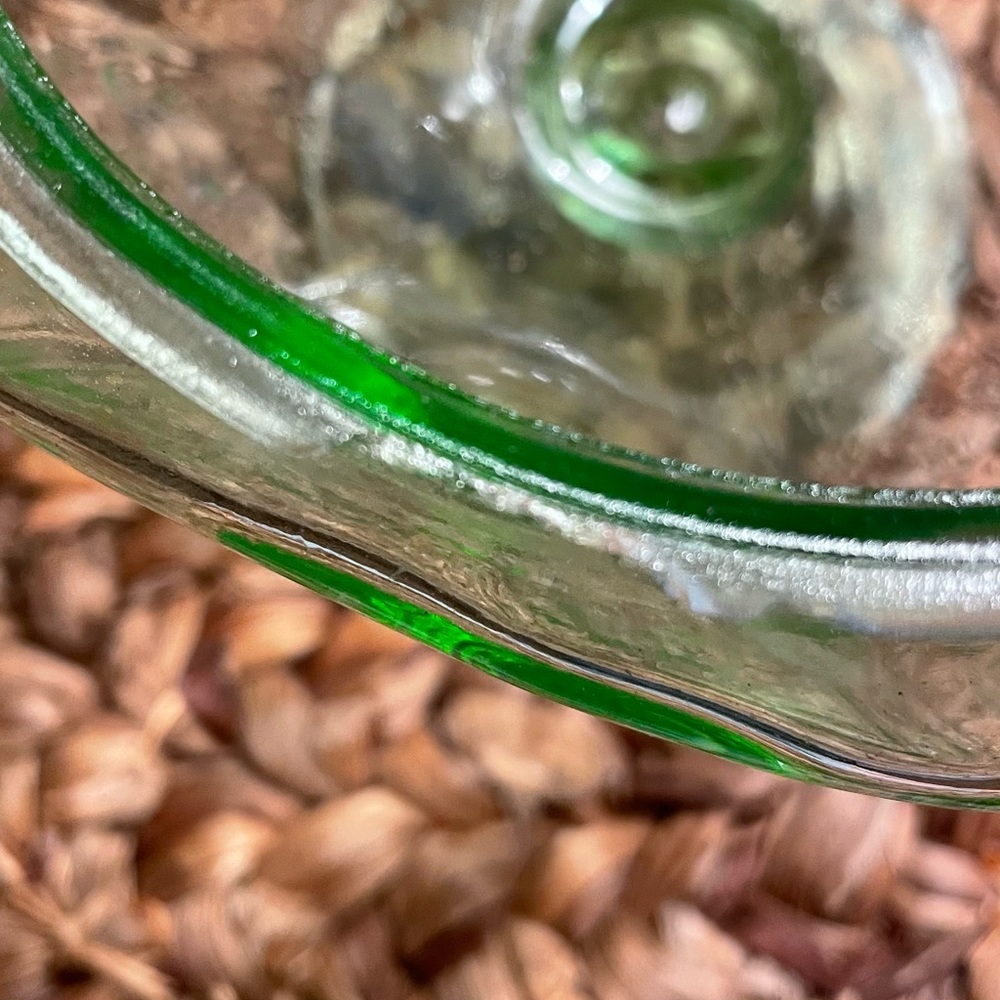 Depression green glass candy dish
